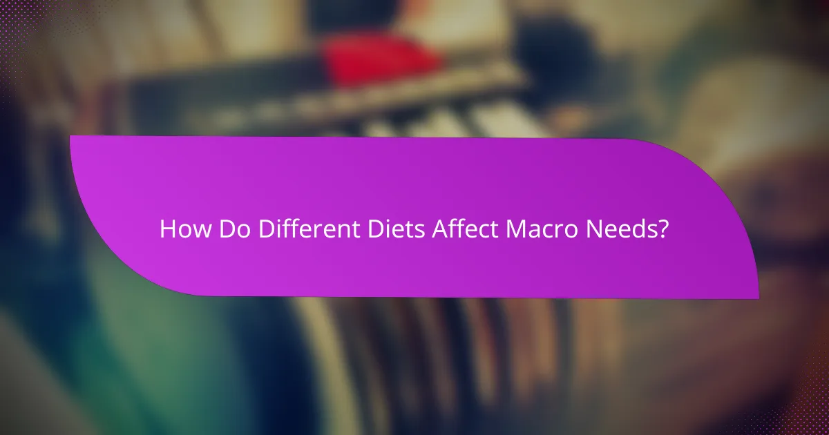 How Do Different Diets Affect Macro Needs?