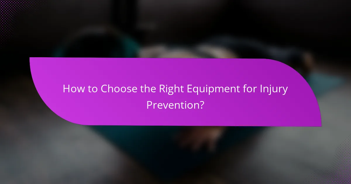 How to Choose the Right Equipment for Injury Prevention?