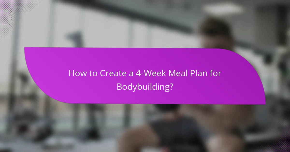 How to Create a 4-Week Meal Plan for Bodybuilding?