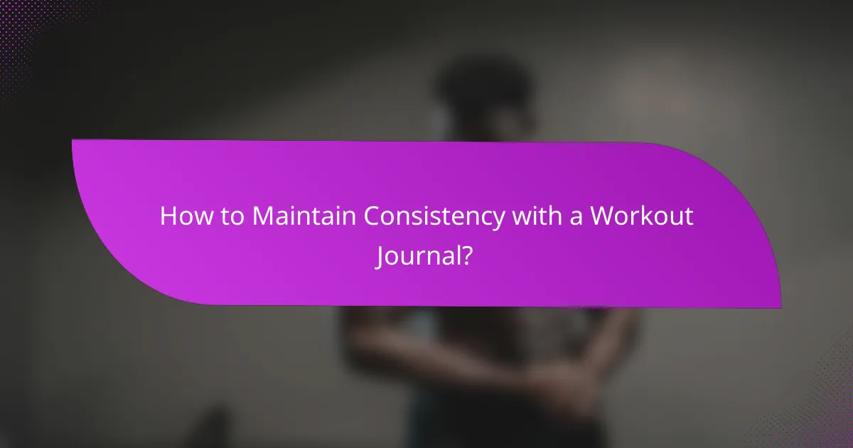 How to Maintain Consistency with a Workout Journal?