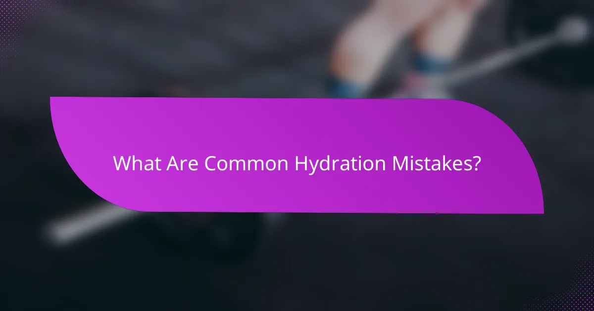 What Are Common Hydration Mistakes?