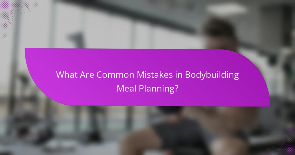 What Are Common Mistakes in Bodybuilding Meal Planning?