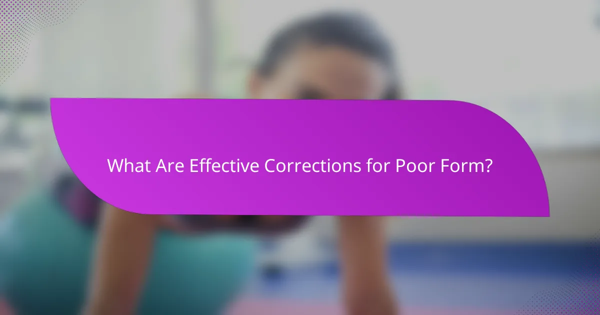 What Are Effective Corrections for Poor Form?