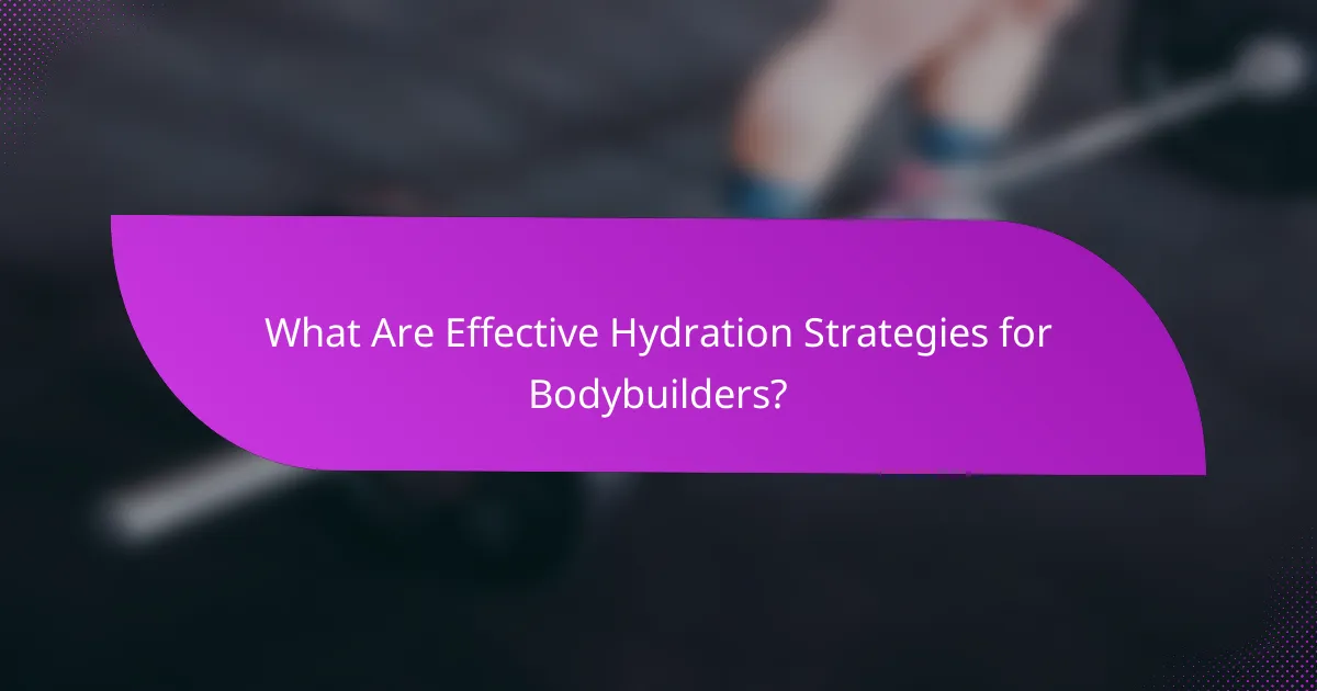 What Are Effective Hydration Strategies for Bodybuilders?