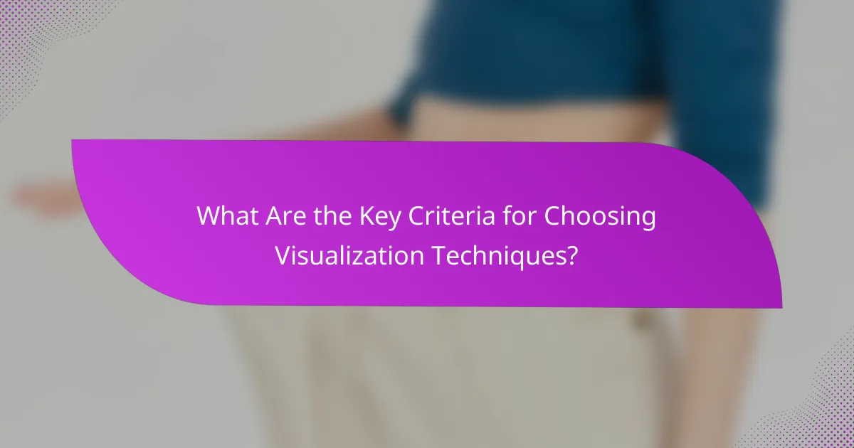 What Are the Key Criteria for Choosing Visualization Techniques?
