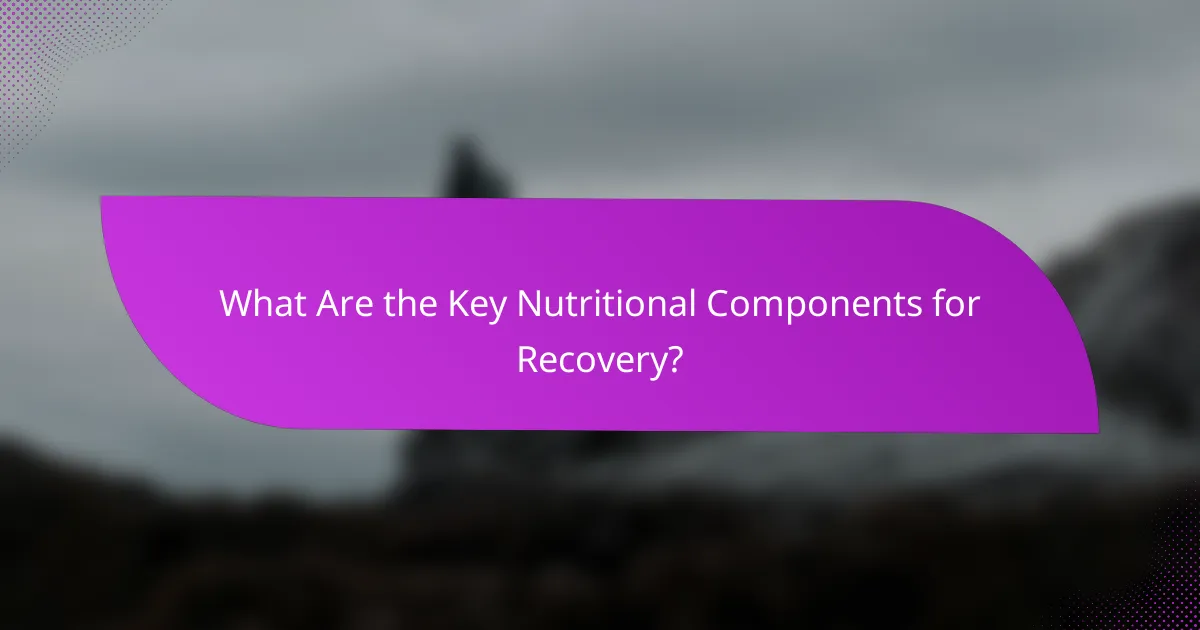 What Are the Key Nutritional Components for Recovery?