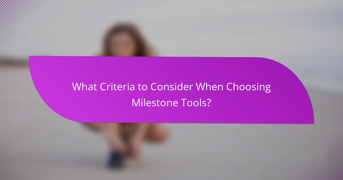 What Criteria to Consider When Choosing Milestone Tools?