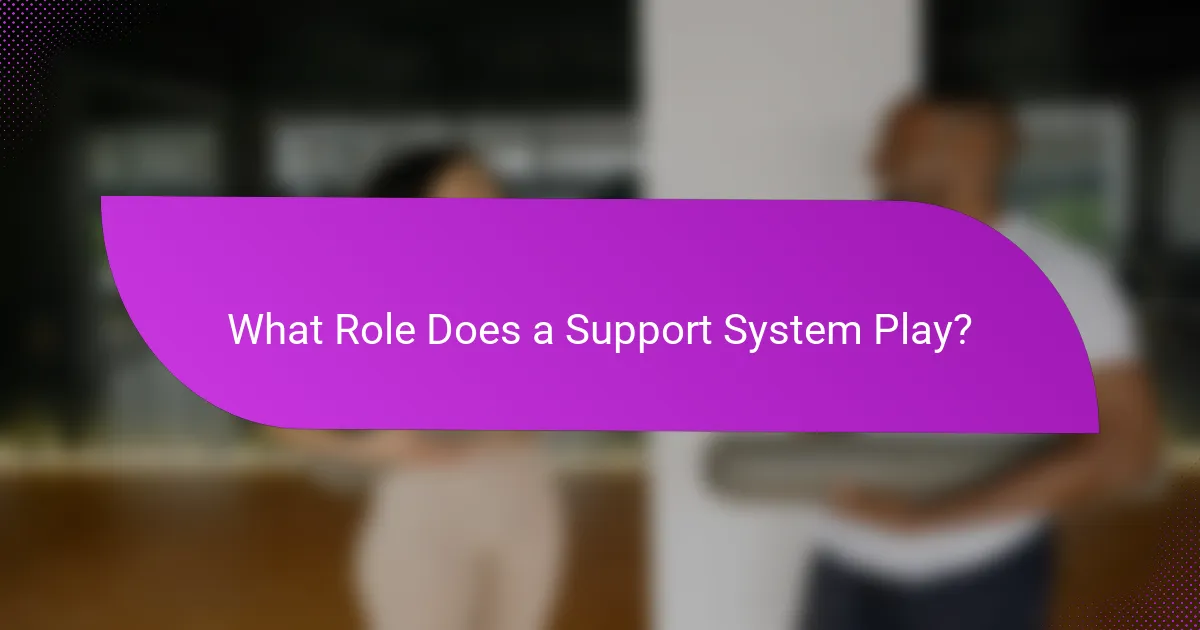 What Role Does a Support System Play?