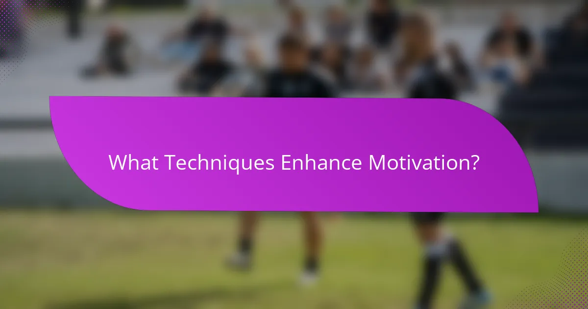 What Techniques Enhance Motivation?