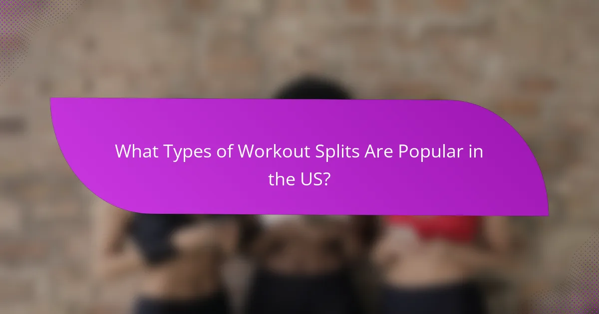 What Types of Workout Splits Are Popular in the US?